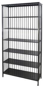 Čierny kovový regál / knižnica s policami Vinni - 95 * 38 * 195cm - Chic Antique