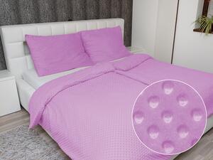 Biante Hrejivé posteľné obliečky Minky TOP 3D bodky MKP-053 Fialová lila Jednolôžko 140x200 a 70x90 cm