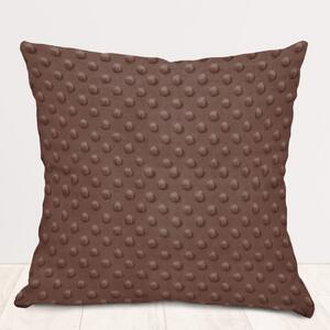 Biante Detská obliečka na vankúš Minky TOP 3D bodky MKP-052 Čokoládovo hnedá 30 x 50 cm