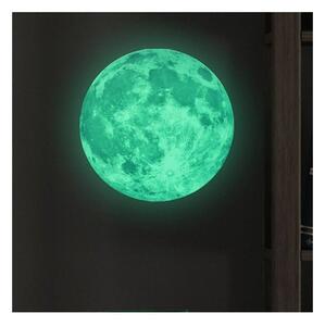 Nástenná svietiaca detská samolepka Ambiance Real Moon, ⌀ 30 cm