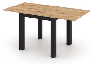 Rozkladací jedálenský stôl ZARO 80/160x80 cm dub artisan/čierna