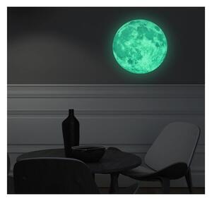 Nástenná svietiaca detská samolepka Ambiance Real Moon, ⌀ 30 cm
