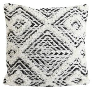 Bielo-čierny vankúš Udim s ornamentmi a strapcami - 45 * 45 cm - Light & Living