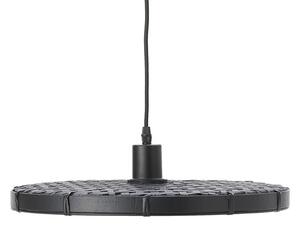 Čierne ratanové svetlo Paloma s výpletom - Ø 40 * 3cm / E27 - Light & Living