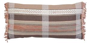 Hnedý károvaný vankúš Araz old brown so strapcami - 60 * 30 cm - Light & Living