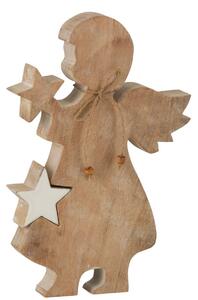 Drevený anjel s vyberací hviezdou - 18*4*29cm - J-Line by Jolipa