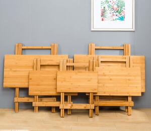 KONDELA Stôl, prírodný bambus, 58x58 cm, DENICE