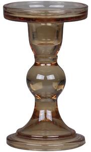 Karamelový sklenený svietnik Pillar - Ø 8,5*14 cm - Chic Antique