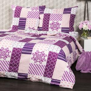 4Home Krepové obliečky Patchwork violet, 220 x 200 cm, 2 ks 70 x 90 cm
