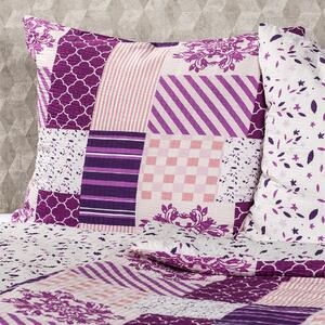 4Home Krepové obliečky Patchwork violet, 220 x 200 cm, 2 ks 70 x 90 cm