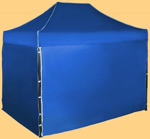 Rýchlorozkladací nožnicový stan 2x3m - oceľový, Modrá, 4 bočné plachty