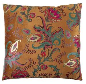 Oranžový štvorcový vankúš s kvetmi Paisley - 45*45*15cm - Mars & More