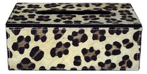 Kožený zásobník na papierové vreckovky Leopard - 25*14*9 cm - Mars & More