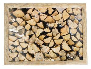 Podnos na nohy s motívom dreva Fireplace wood - 43*33*7cm - Mars & More