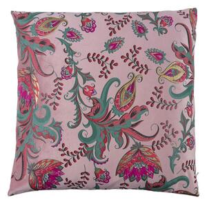Ružový štvorcový vankúš s kvetmi Paisley - 45*45*15cm - Mars & More