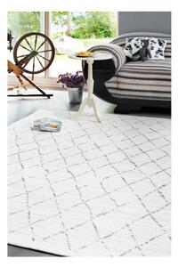 Biely vzorovaný obojstranný koberec Narma Vao, 140 × 200 cm