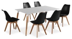 KONDELA Jedálenský stôl, biela/buk, 120x80 cm, DIDIER 4 NEW