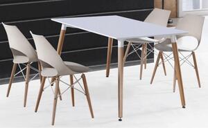 KONDELA Jedálenský stôl, biela/buk, 120x80 cm, DIDIER 4 NEW