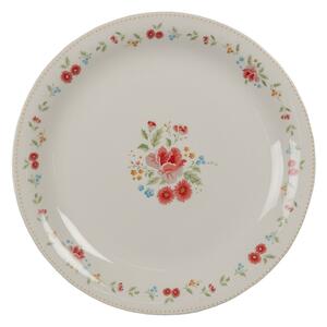 Porcelánový dezertný tanier s kvetmi Little Rose Collection - Ø 20*2 cm - Clayre & Eef