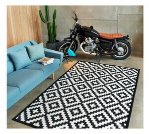 Čierno-biely vzorovaný obojstranný koberec Narma Viki, 140 × 200 cm