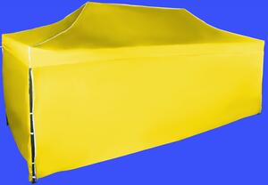 Rýchlorozkladací nožnicový stan 3x6m – oceľový, Žltá, 4 bočné plachty