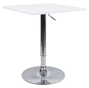Barový stôl s nastaviteľnou výškou, biela, 60x70-91 cm, FLORIAN 2 NEW