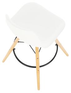 KONDELA Barová stolička, biela/buk, CARBRY 2 NEW