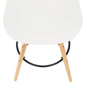 KONDELA Barová stolička, biela/buk, CARBRY 2 NEW