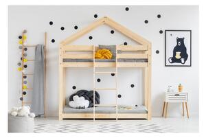 Domčeková poschodová posteľ z borovicového dreva Adeko Mila DMP, 90 × 200 cm