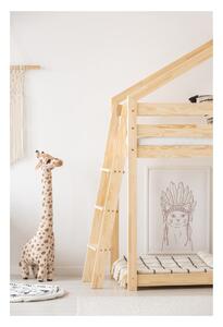 Domčeková poschodová detská posteľ z borovicového dreva 90x200 cm v prírodnej farbe Mila DMPB – Adeko