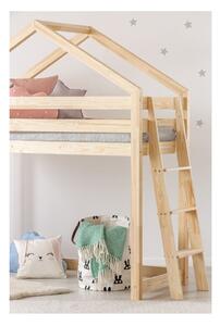 Domčeková vyvýšená detská posteľ z borovicového dreva 90x200 cm v prírodnej farbe Mila DMPBA – Adeko