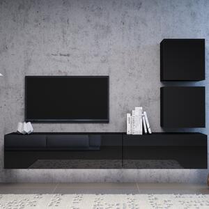 TV komoda VIVO VI 2 LED 120 cm, čierna vysoký lesk