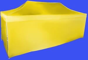 Rýchlorozkladací nožnicový stan 3x6m – hliníkový, Žltá, 4 bočné plachty