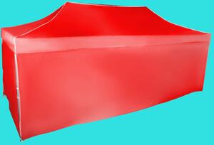 Rýchlorozkladací nožnicový stan 3x6m – hliníkový, Červená, 4 bočné plachty
