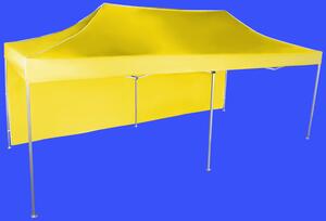 Rýchlorozkladací nožnicový stan 3x6m – hliníkový, Žltá, 1 bočná plachta