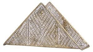Zlatý kovový držiak na obrúsky so zdobením a patinou Vire - 17 * 5 * 9cm - Chic Antique
