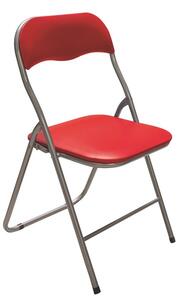 Skladacia stolička Foldus, červená ekokoža