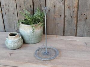 Zinkový kovový stojan na kuchynské utierky s ozdobou Fill - Ø 16*33 cm - Chic Antique