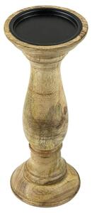 Drevený svietnik Manu z mangového dreva L - Ø 10*25cm - Mars & More