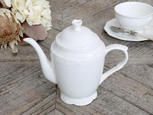 Porcelánová čajová kanvica s čipkou Provence - 12*20 cm/ 0.9L - Chic Antique
