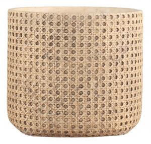 Hnedý obal na kvetináč s prúteným vzorom Corte - Ø 26*24cm - Chic Antique