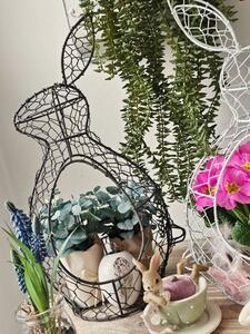 Hnedý drôtený dekoračný košík králik Bunny - 18 * 18 * 37 cm - Clayre & Eef