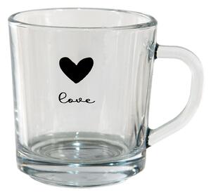 Sklenený hrnček Love - 11*8*9 cm / 250 ml - Clayre & Eef
