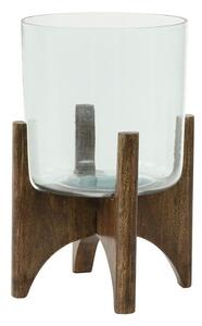 Sklenená váza/svietnik na drevenej nohe Jace - Ø22*33 cm - Light & Living