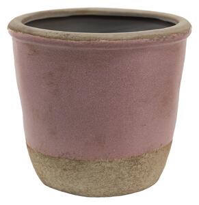 Ružovo-béžový keramický obal na kvetináč Pinae M - Ø 14*13 cm - Clayre & Eef