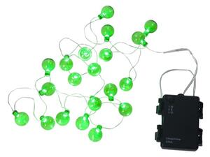 Zelená vonkajšia svetelná LED reťaz s motívom žiaroviek Star Trading Bulb, dĺžka 1,6 m