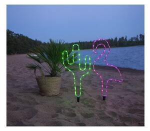 Zelené vonkajšie LED svietidlo v tvare kaktusu Star Trading Tuby, výška 54 cm