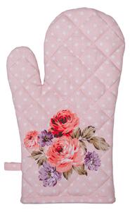 Ružová bavlnená chňapka - rukavice s ružami Dotty Rose - 18 * 30 cm - Clayre & Eef