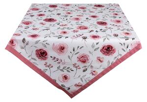 Bavlnený štvorcový obrus s ružami Rustic Rose - 100*100 cm - Clayre & Eef