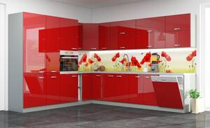 Kuchynská drezová skrinka Rose 80ZL, 80 cm, červený lesk